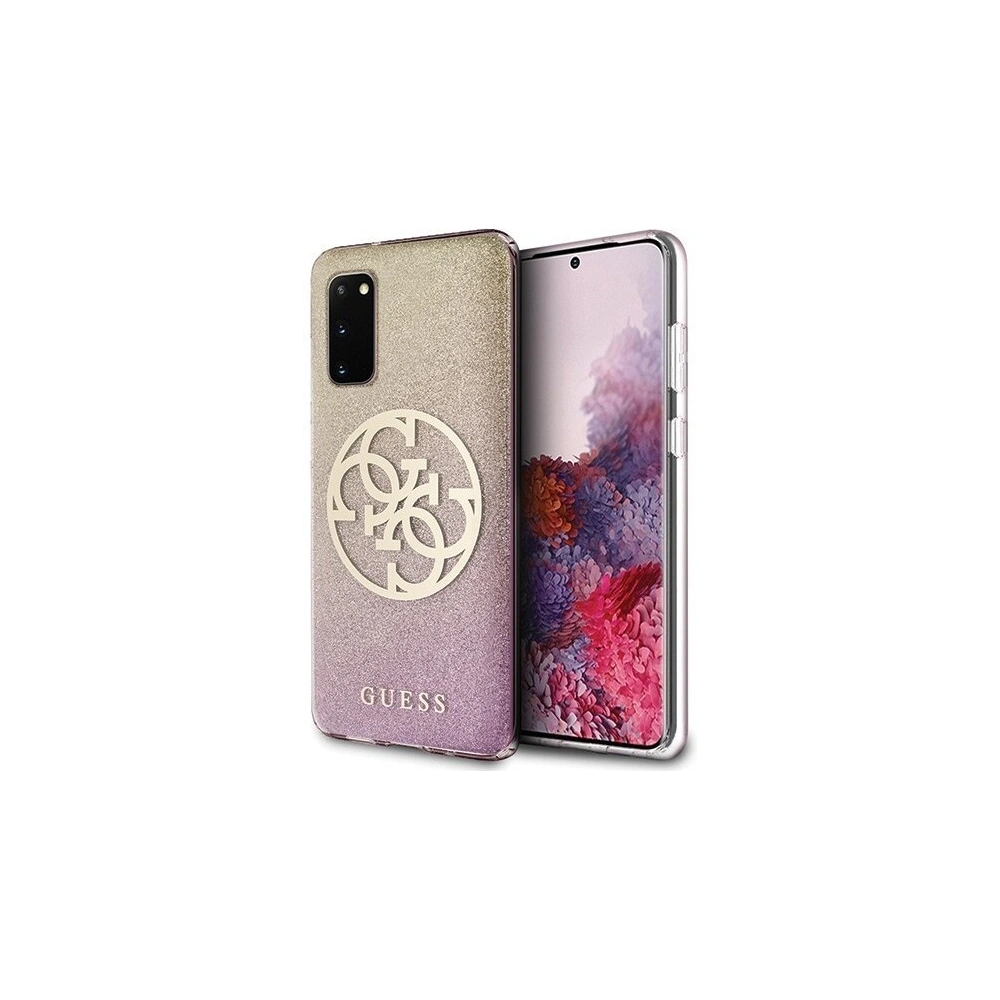 Hurtownia GSM - Etui Guess GUHCS62PCUGLPGG Samsung Galaxy S20 różowo-złoty/gold pink hard case Glitter Gradient 4G Circle - GUE362RS - {ean13} - Hurt