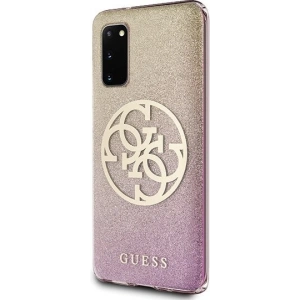 Hurtownia GSM - Etui Guess GUHCS62PCUGLPGG Samsung Galaxy S20 różowo-złoty/gold pink hard case Glitter Gradient 4G Circle - GUE362RS - {ean13} - Hurt