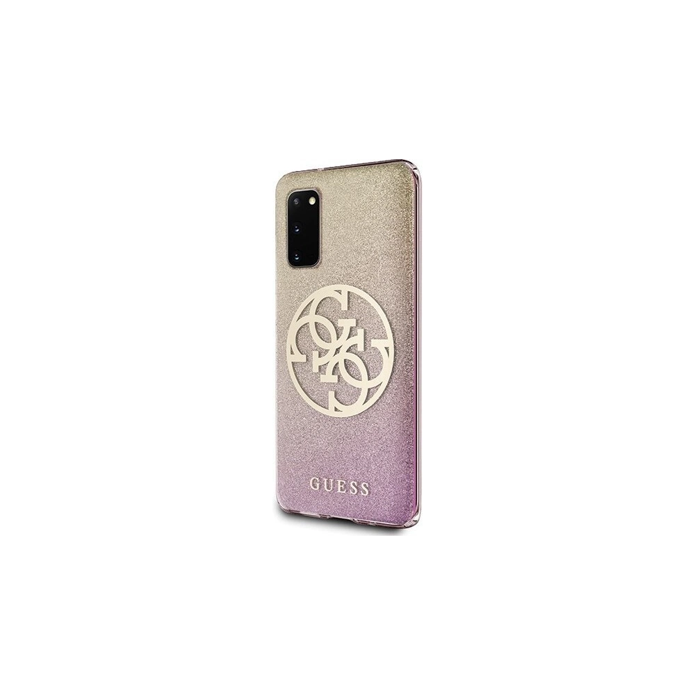 Hurtownia GSM - Etui Guess GUHCS62PCUGLPGG Samsung Galaxy S20 różowo-złoty/gold pink hard case Glitter Gradient 4G Circle - GUE362RS - {ean13} - Hurt