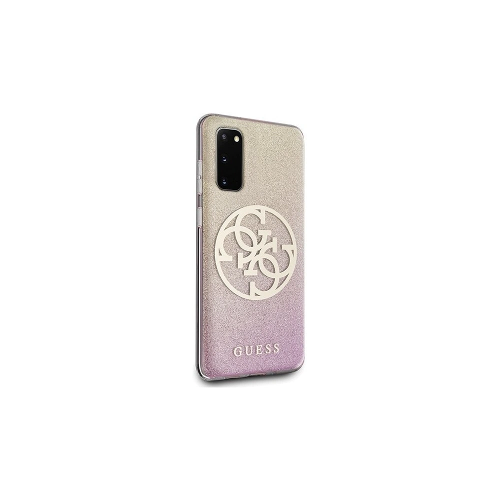 Hurtownia GSM - Etui Guess GUHCS62PCUGLPGG Samsung Galaxy S20 różowo-złoty/gold pink hard case Glitter Gradient 4G Circle - GUE362RS - {ean13} - Hurt