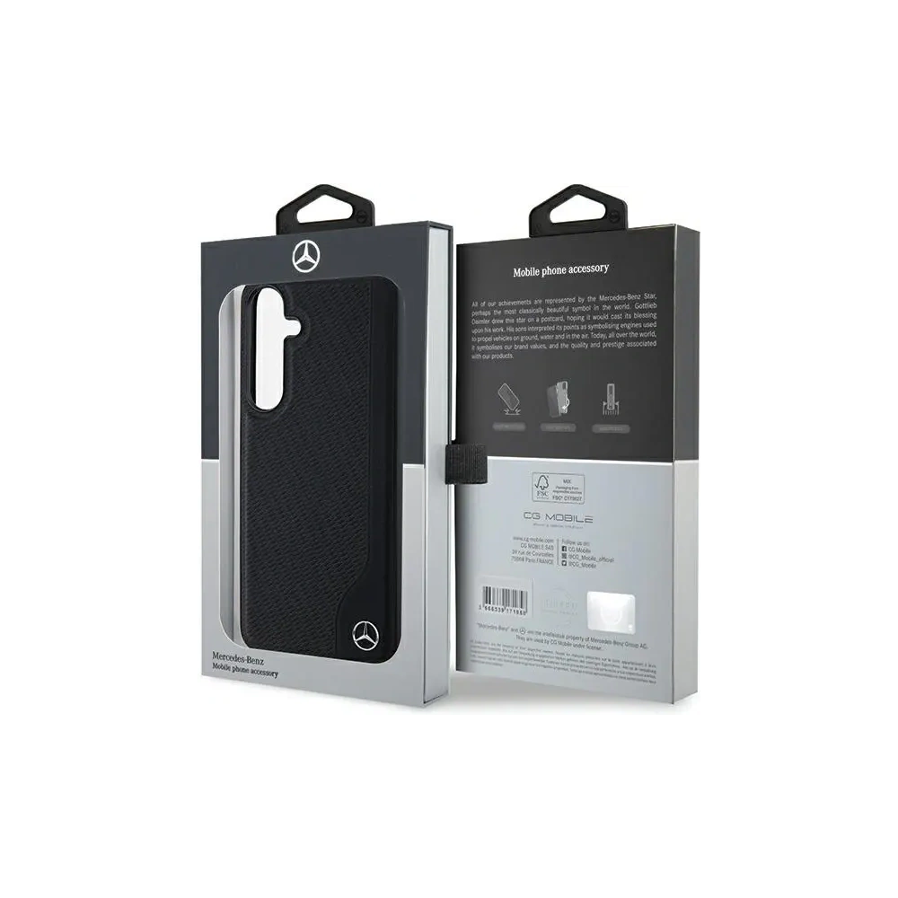 Hurtownia GSM - Mercedes MEHMS24S23RBGVK Samsung Galaxy S24 Hartschale Leder Prägung Linie MagSafe schwarz - MRS290 - {ean13} - Hurt