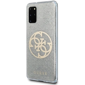 Hurtownia GSM - Etui Guess GUHCS67PCUGLLG Samsung Galaxy S20+ Plus jasnoszary/light grey hard case Glitter 4G Circle Logo - GUE363GRY - {ean13} - Hurt
