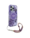 Hurtownia GSM - Etui Guess GUHMP16XHFWBRCESU Apple iPhone 16 Pro Max hardcase IML Flowers With Pearl Strap MagSafe fialová/purple - GUE4163 - {ean13} - Hurt