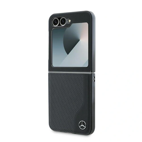 Etui Mercedes MEHMZF623RBGVK Samsung Galaxy Z Flip6 / 7 FE Leather Wood Imitation MagSafe czarny/black