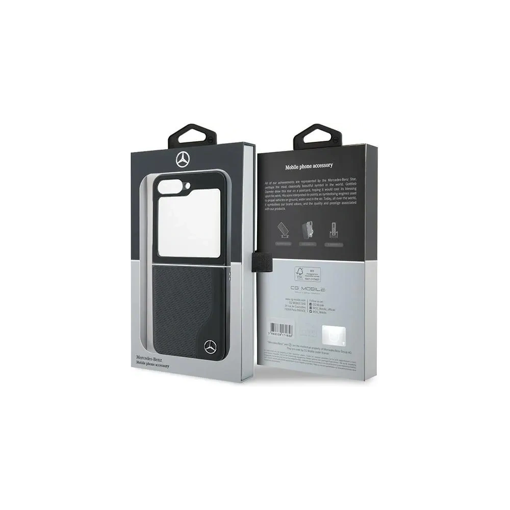 Wholesale Mercedes MEHMZF623RBGVK Samsung Galaxy Z Flip6 Leather Wood Imitation MagSafe black - MRS291 - {ean13} - Hurt