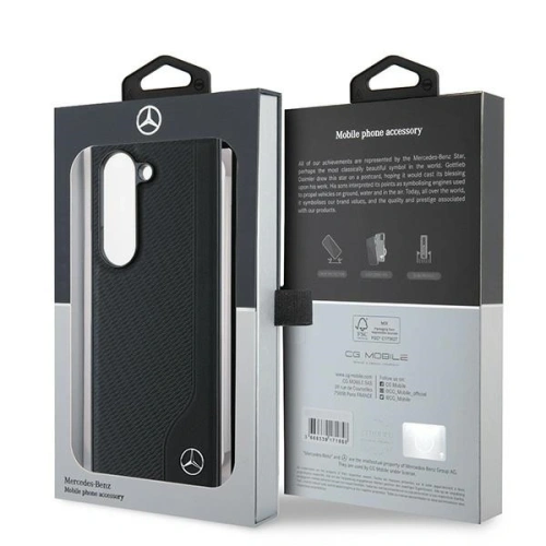 Etui Mercedes MEHMZFD623RBGVK Samsung Galaxy Z Fold6 Leather Wood Imitation MagSafe czarny/black