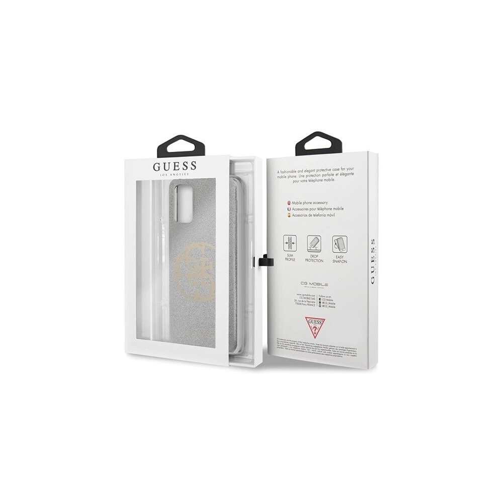 Hurtownia GSM - Etui Guess GUHCS67PCUGLLG Samsung Galaxy S20+ Plus jasnoszary/light grey hard case Glitter 4G Circle Logo - GUE363GRY - {ean13} - Hurt