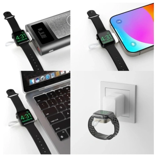 Ładowarka bezprzewodowa 4smarts do Apple Watch z wejściem USB-C white/biała