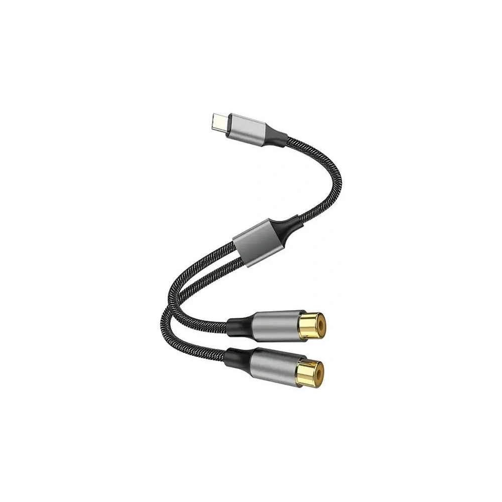 Hurtownia GSM - Cablul 4smarts Audio USB-C / 2x conector cinch, 20cm, negru - 4SMR10 - {ean13} - Hurt