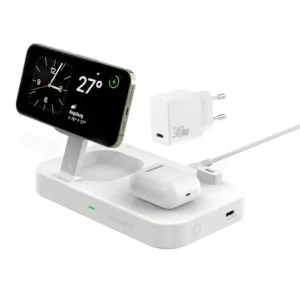 Hurtownia GSM - 4smarts QI2 Trident 2 az 1-ben USB-C vezeték nélküli töltő 30W-os hálózati töltő fehér színben - 4SMR19 - {ean13} - Hurt