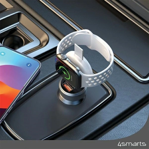 Ładowarka bezprzewodowa 4smarts MFI Fast Charger do Apple Watch srebrna/silver