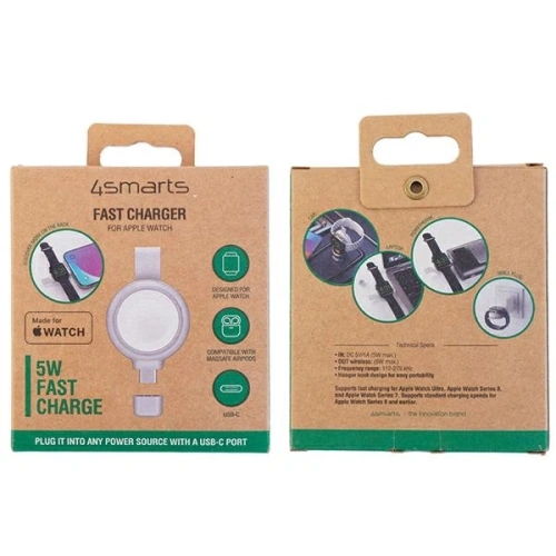 Ładowarka bezprzewodowa 4smarts MFI Fast Charger do Apple Watch srebrna/silver