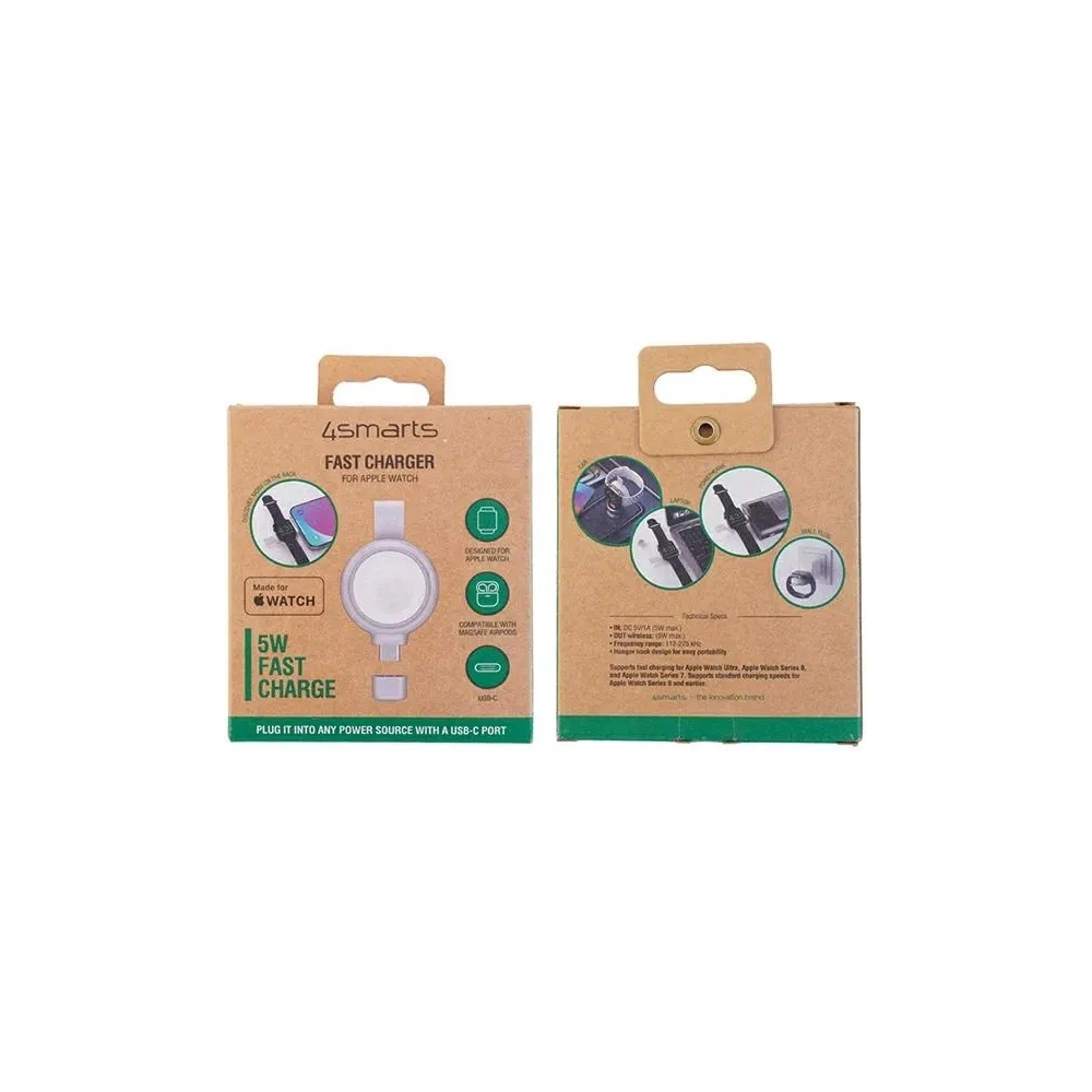 Hurtownia GSM - Ładowarka bezprzewodowa 4smarts MFI Fast Charger do Apple Watch srebrna/silver - 4SMR20 - {ean13} - Hurt