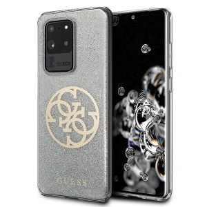 Hurtownia GSM - Guess Samsung Case GUHCS69PCUGLLG Galaxy S20 Ultra hellgrau/hellgrau Hartschalenetui Glitter 4G Circle Logo - GUE365GRY - {ean13} - Hurt