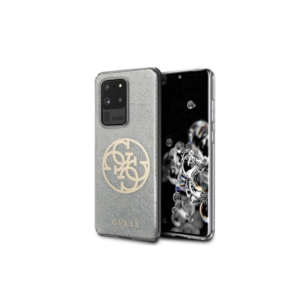 Hurtownia GSM - Etui Guess GUHCS69PCUGLLG Samsung Galaxy S20 Ultra jasnoszary/light grey hard case Glitter 4G Circle Logo - GUE365GRY - {ean13} - Hurt