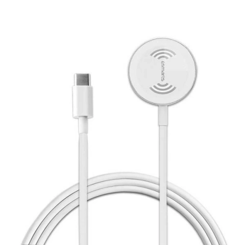 Ładowarka bezprzewodowa 4smarts VoltBeam Mini do Apple Watch 1-8/SE z kablem 1m USB-C 2.5W biały/white