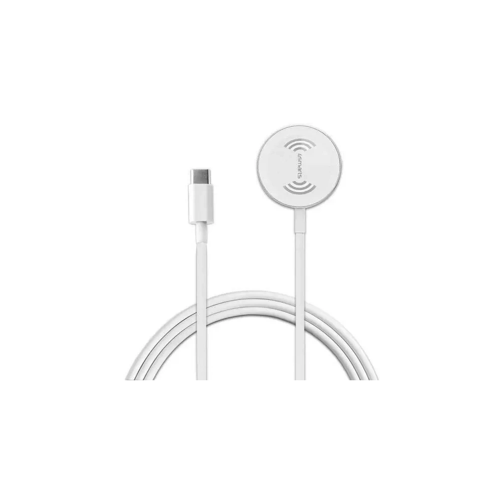 Hurtownia GSM - 4smarts VoltBeam Mini vezeték nélküli töltő Apple Watch 1-8/SE-hez 1m USB-C 2.5W kábellel, fehér - 4SMR25 - {ean13} - Hurt