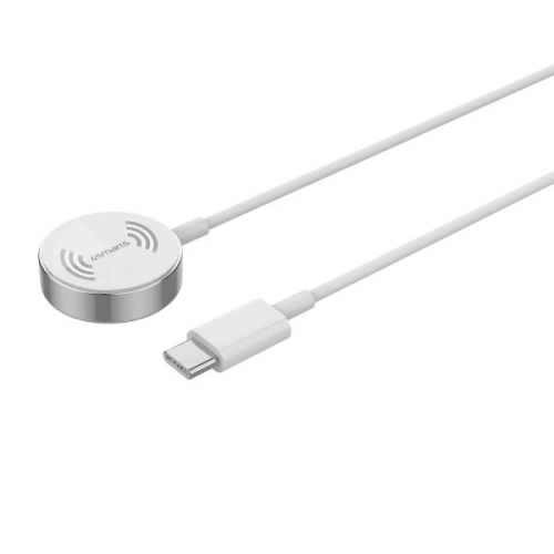 Ładowarka bezprzewodowa 4smarts VoltBeam Mini do Apple Watch 1-8/SE z kablem 1m USB-C 2.5W biały/white