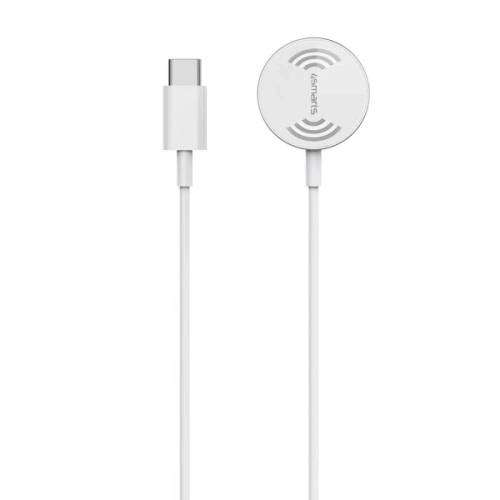Ładowarka bezprzewodowa 4smarts VoltBeam Mini do Apple Watch 1-8/SE z kablem 1m USB-C 2.5W biały/white