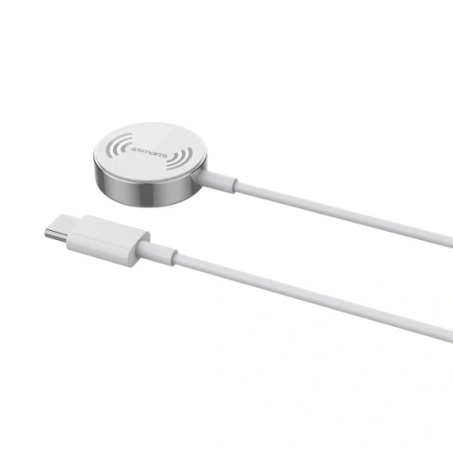 Ładowarka bezprzewodowa 4smarts VoltBeam Mini do Apple Watch 1-8/SE z kablem 1m USB-C 2.5W biały/white
