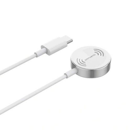 Ładowarka bezprzewodowa 4smarts VoltBeam Mini do Apple Watch 1-8/SE z kablem 1m USB-C 2.5W biały/white