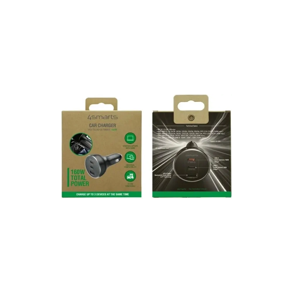 Hurtownia GSM - Ładowarka samochodowa 4smarts VoltRoad Ultimate 160W czarny/black - 4SMR26 - {ean13} - Hurt