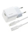 Síťová nabíječka 4smarts + kabel MFI VoltPlug PD 30W GaN USB-C/Lightning 1,5m bílá/white