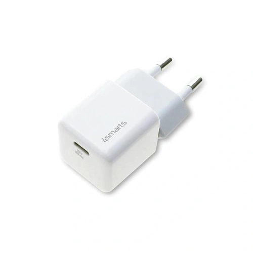 Ładowarka sieciowa 4smarts + kabel MFI VoltPlug PD 30W GaN USB-C/Lightning 1,5m biała/white