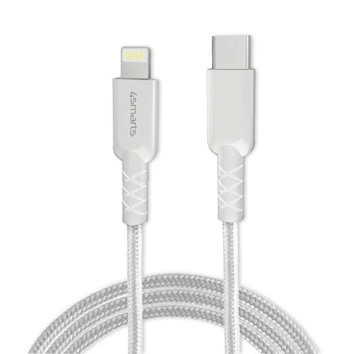 Ładowarka sieciowa 4smarts + kabel MFI VoltPlug PD 30W GaN USB-C/Lightning 1,5m biała/white