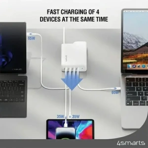 Hurtownia GSM - Nabíječka 4smarts 200W GaN Flex Pro 4xUSB-C bílá/white - 4SMR28 - {ean13} - Hurt