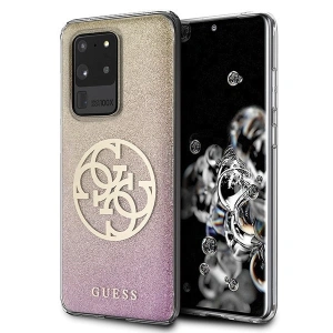 Wholesale Guess GUHCS69PCUGLPGG S20 Ultra G988 gold pink hard case Glitter Gradient 4G Circle - GUE366RS - {ean13} - Hurt