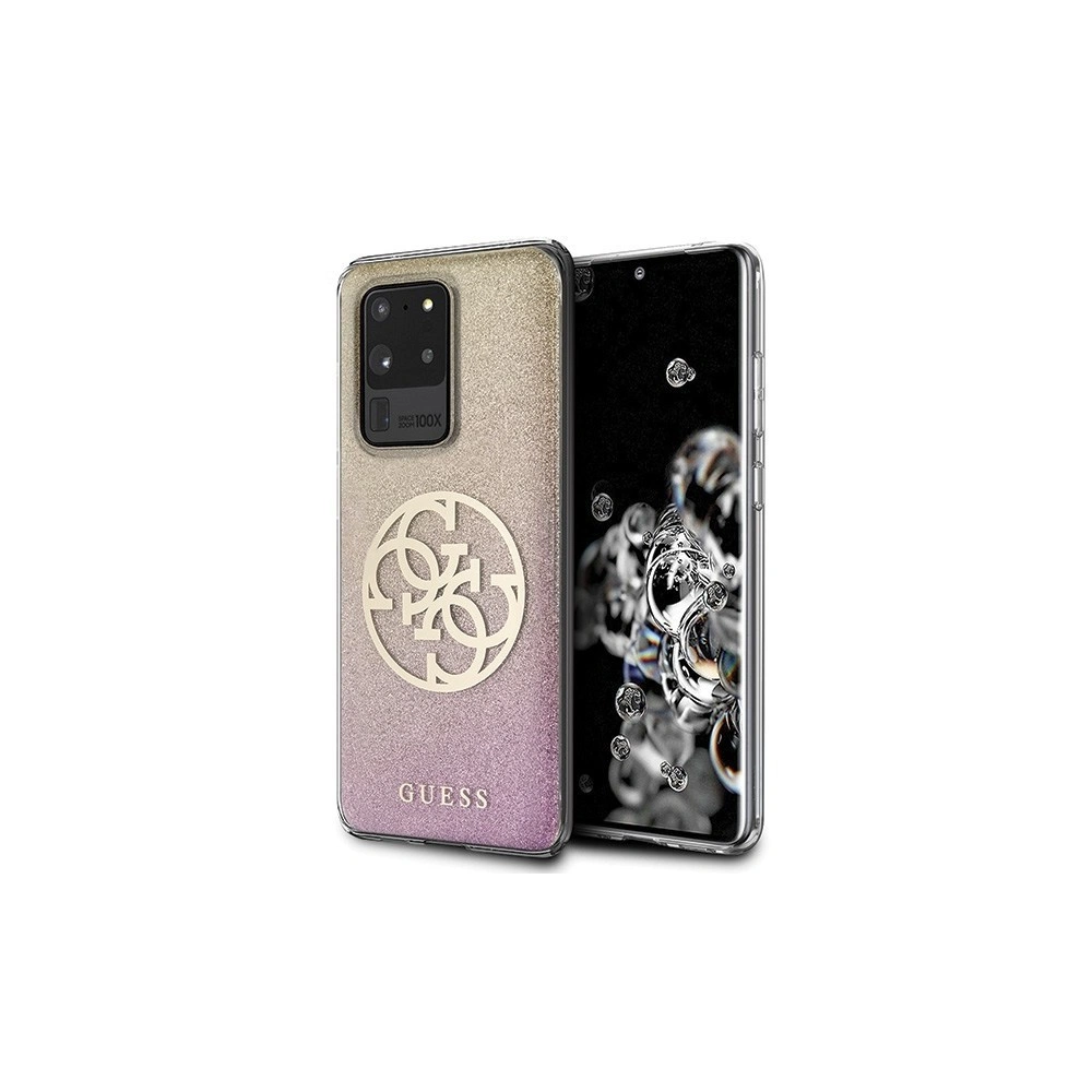 Hurtownia GSM - Etui Guess GUHCS69PCUGLPGG Samsung Galaxy S20 Ultra różowo-złoty/gold pink hard case Glitter Gradient 4G Circle - GUE366RS - {ean13} - Hurt