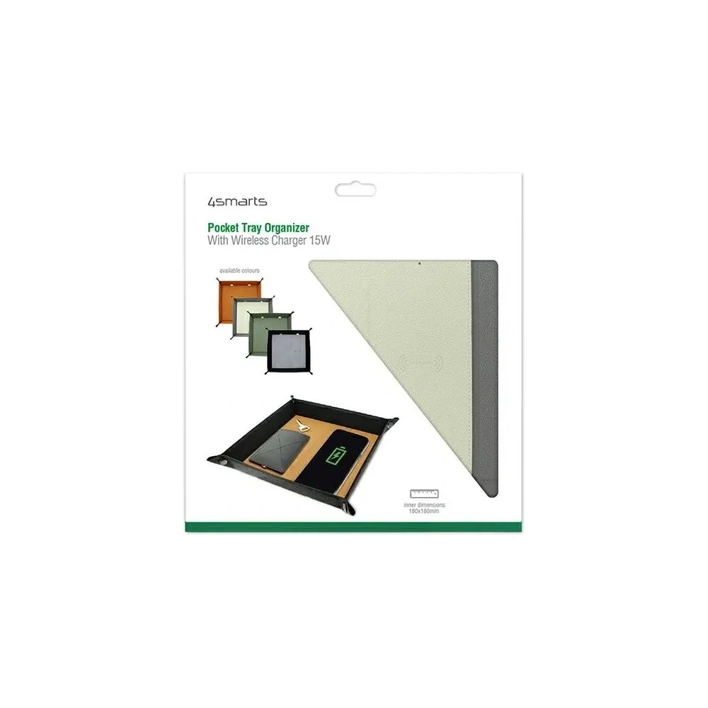 Wholesale 4smarts Organizer with inductive charger 15W grey cream/grey creme - 4SMR29 - {ean13} - Hurt