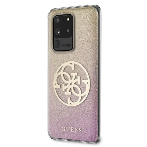 Hurtownia GSM - Guess Samsung Case GUHCS69PCUGLPGG Galaxy S20 Ultra rosa/gold rosa Hartschale Glitter Gradient 4G Circle - GUE366RS - {ean13} - Hurt