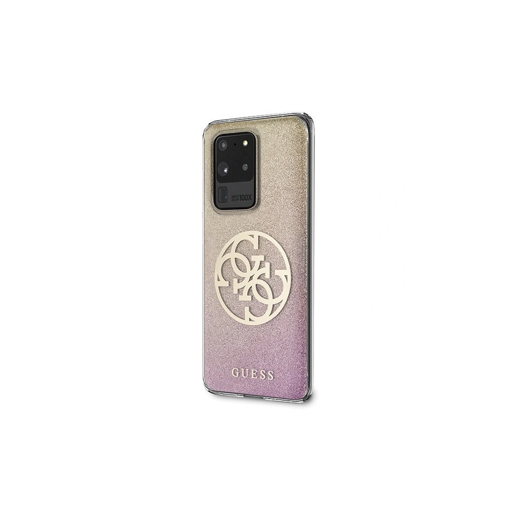 Hurtownia GSM - Etui Guess GUHCS69PCUGLPGG Samsung Galaxy S20 Ultra różowo-złoty/gold pink hard case Glitter Gradient 4G Circle - GUE366RS - {ean13} - Hurt