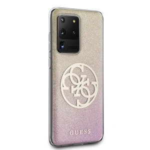 Wholesale Guess GUHCS69PCUGLPGG S20 Ultra G988 gold pink hard case Glitter Gradient 4G Circle - GUE366RS - {ean13} - Hurt