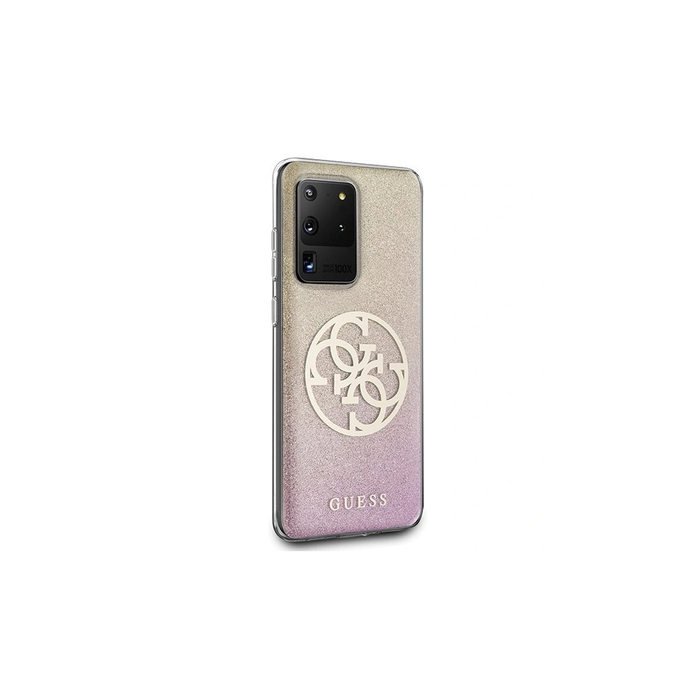 Hurtownia GSM - Etui Guess GUHCS69PCUGLPGG Samsung Galaxy S20 Ultra różowo-złoty/gold pink hard case Glitter Gradient 4G Circle - GUE366RS - {ean13} - Hurt