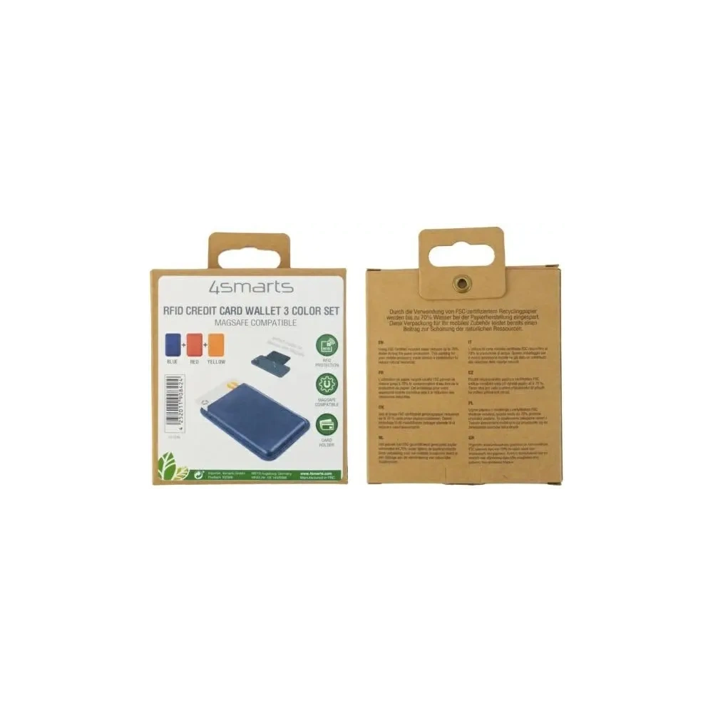Hurtownia GSM - Etui na karty a dokumenty 4smarts Wallet Magnetic Case RFID MagCase modré + červené + žluté - 4SMR35 - {ean13} - Hurt