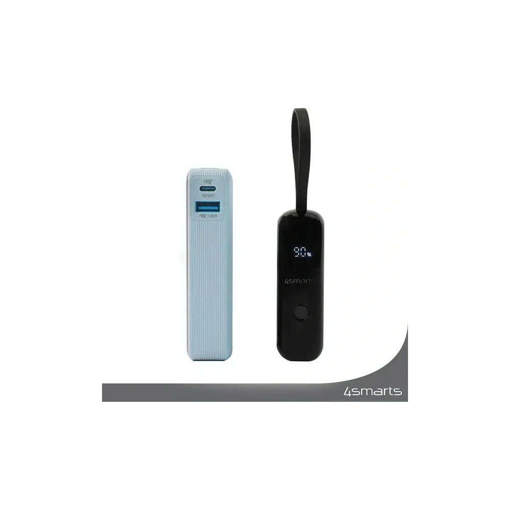 Hurtownia GSM - 4smarts Pocket 10000mAh 30W powerbank USB-C kábellel 15cm térkék - 4SMR38 - {ean13} - Hurt