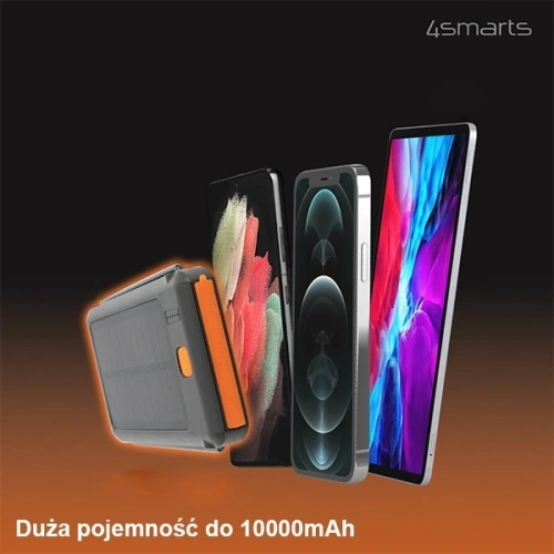 Powerbank solarny 4smarts TitanPack Flex 10000mAh black/orange