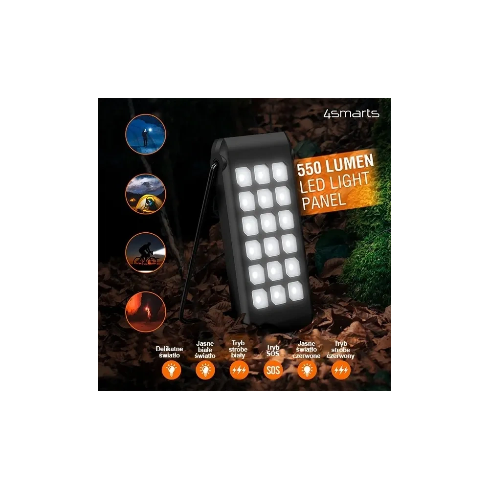 Hurtownia GSM - 4smarts TitanPack Flex 10000mAh powerbank solar negru/orange - 4SMR39 - {ean13} - Hurt