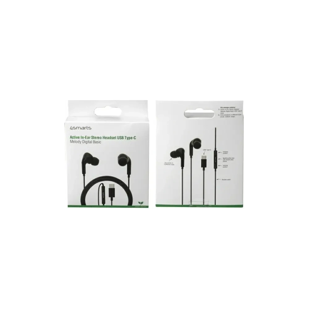 Hurtownia GSM - 4smarts Melody Digitális Alap USB-C fülhallgató D/A átalakítóval fekete színben - 4SMR44 - {ean13} - Hurt