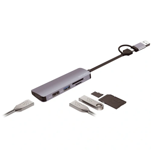 Uniwersalny HUB 4smarts Multiport Space Grey