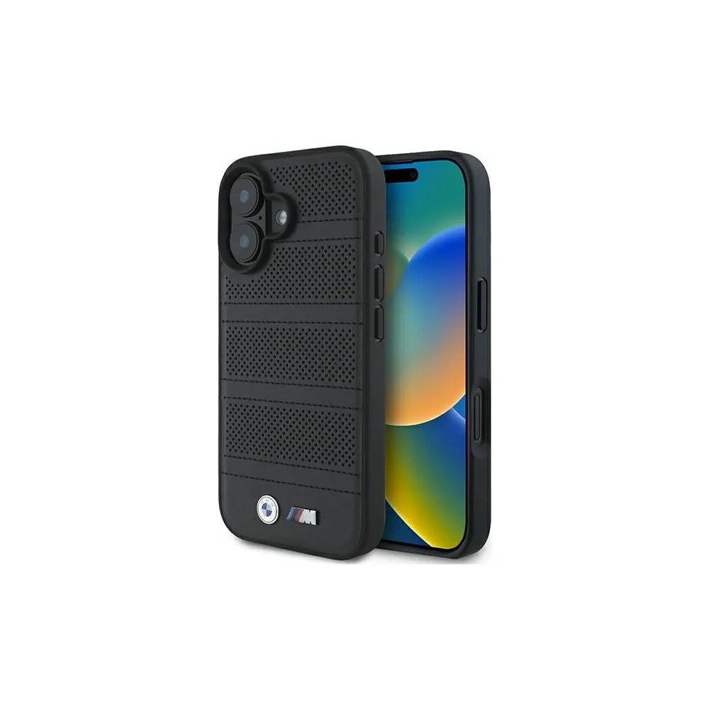 Hurtownia GSM - BMW BMHMP16S23PUSPK Apple iPhone 16 kemény borítás M Perforált és varrott vonal MagSafe fekete - BMW706 - {ean13} - Hurt