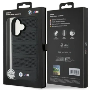 Hurtownia GSM - Etui BMW BMHMP16S23PUSPK Apple iPhone 16 hardcase M Perforated And Stitched Line MagSafe czarny/black - BMW706 - {ean13} - Hurt