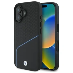 Hurtownia GSM - Etui BMW BMHMP16S23RDCLK Apple iPhone 16 hardcase Sign Leather Textured And Line MagSafe černý/black - BMW707 - {ean13} - Hurt