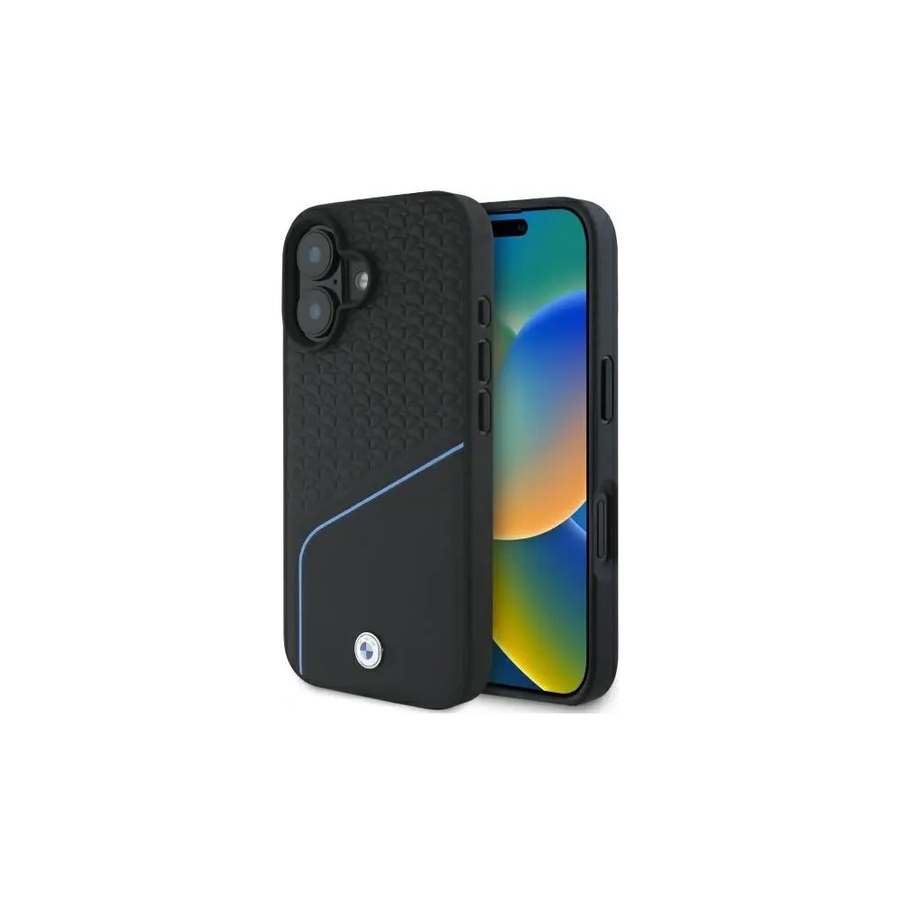 Hurtownia GSM - Etui BMW BMHMP16S23RDCLK Apple iPhone 16 hardcase Sign Leather Textured And Line MagSafe czarny/black - BMW707 - {ean13} - Hurt