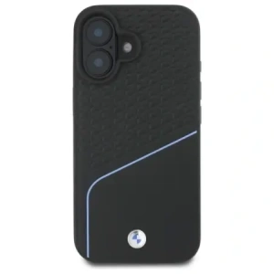 Hurtownia GSM - BMW BMHMP16S23RDCLK Apple iPhone 16 Hartschale Sign Leder strukturiert und Linie MagSafe schwarz - BMW707 - {ean13} - Hurt