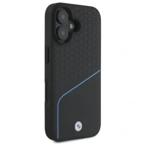 Hurtownia GSM - BMW BMHMP16S23RDCLK Apple iPhone 16 Hartschale Sign Leder strukturiert und Linie MagSafe schwarz - BMW707 - {ean13} - Hurt