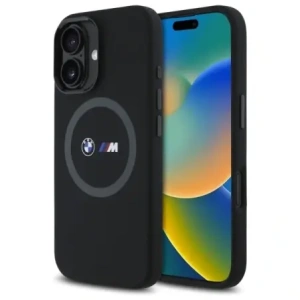 Hurtownia GSM - Etui BMW BMHMP16S23SROK Apple iPhone 16 hardcase M Silicone Printed Ring MagSafe černý/black - BMW709 - {ean13} - Hurt